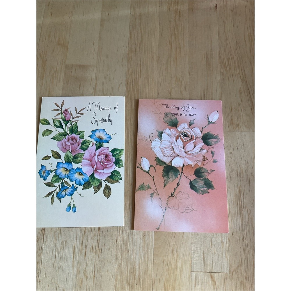 Vintage Unused FANTASY Greeting Card Sympathy Birthday Lot 2 No Envelopes